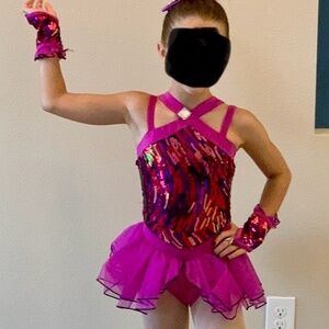 4 Piece Multicolored Sequin Weissman Dance Costume IC